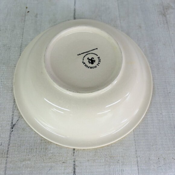 Royal Norfolk MAMBO Greenbrier Yellow Center Rings Stoneware Soup Bowls Set of 4